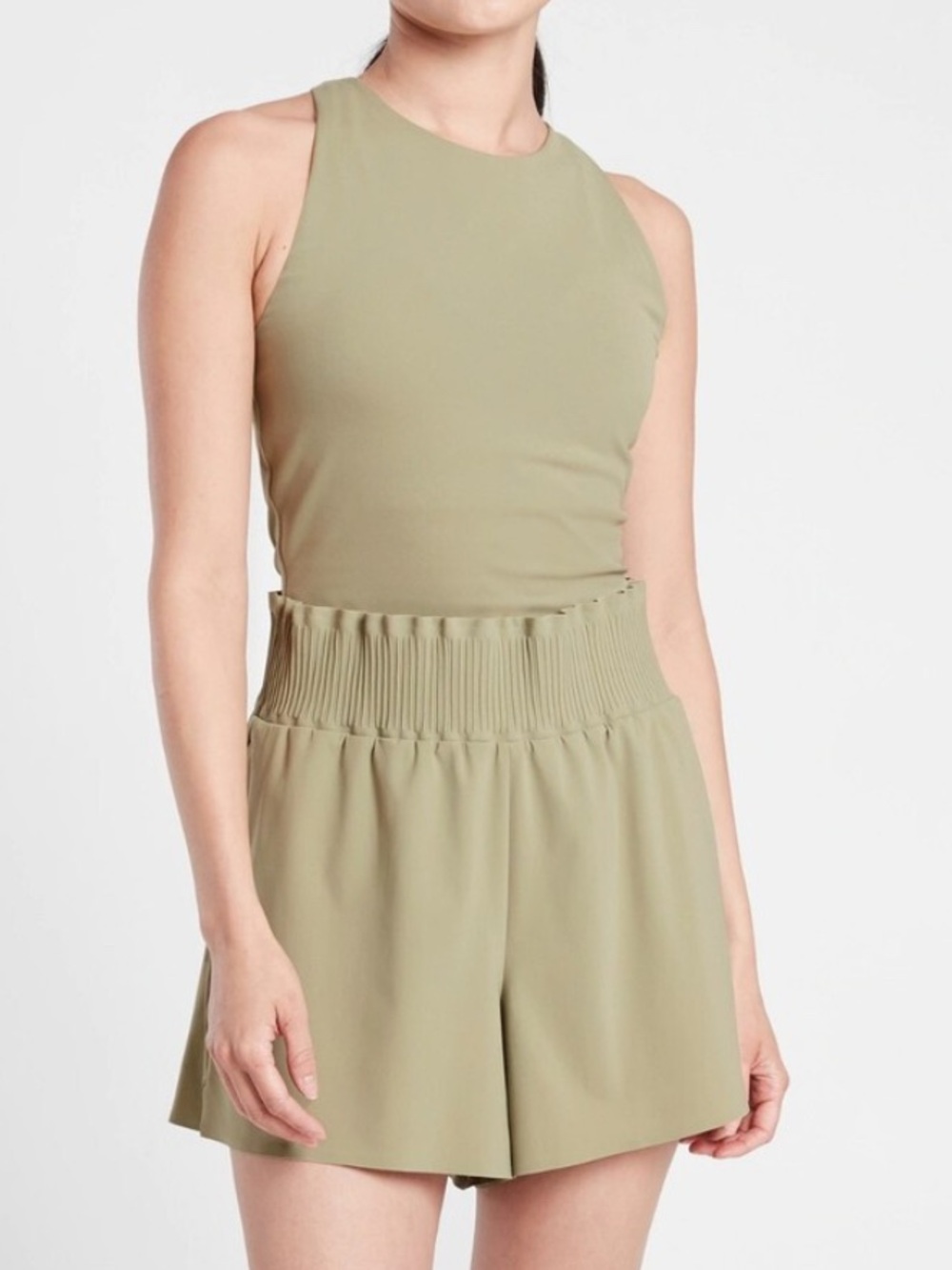 Athleta Light Olive Green Activewear Romper - Picture 3 of 11